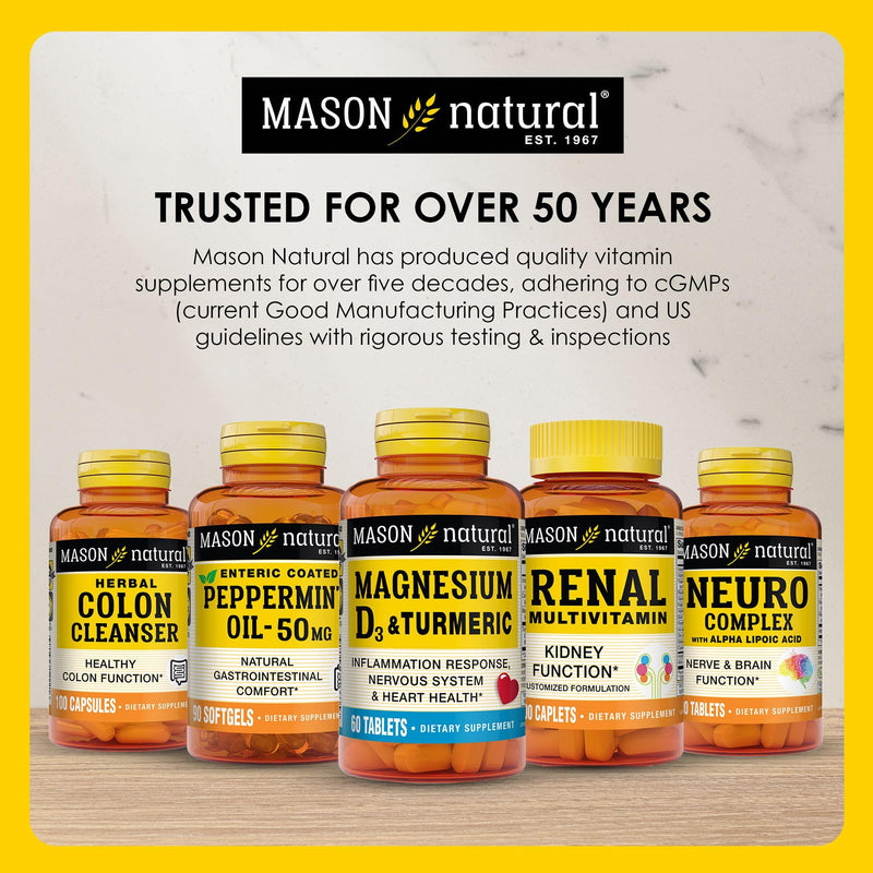 MASON NATURAL Vitamin B-12, 1000 mcg Quick Dissolve Tablets, 200 Day Supply | 1000mcg quick-dissolve vitamin B12 tablets to support normal energy, red blood cell production & nerve function 200 Count (Pack of 1)