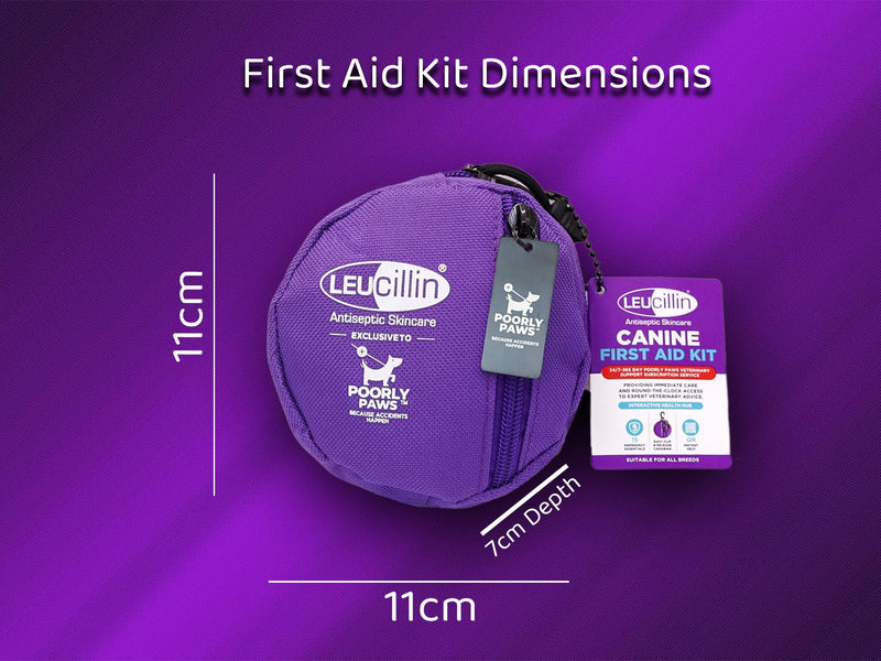 Leucillin Dog First Aid Kit & 30ml Leucillin Antiseptic Spray - Travel Size Mini First Aid Kit for Dogs, Ideal for Walking, Camping, Cars, Paw Emergency, Cats and All Other Pets