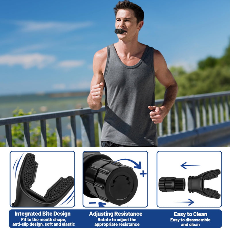 Portable Breathe Trainer with Pure Silicone Adjustable Oxy-fit Breathing Trainer, Exercise Device with Variable Settings, Improve Strength and Endurance, Easy to Clean and Use - BeesActive Australia
