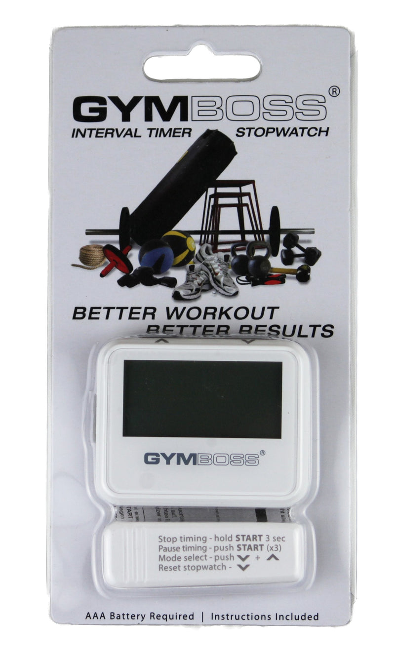 Gymboss Interval Timer and Stopwatch - White/Gray Gloss - BeesActive Australia