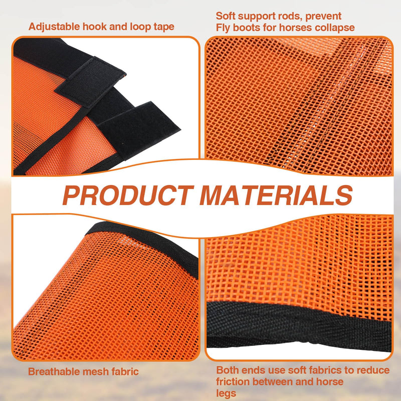 Fly Boots for Horses Set of 4, Breathable Shoe Fly Leggings for Horses, Fine Mesh Fly Leg Wraps for Horses, Stay on Horse Leg Fly Protectors Guards (Medium) Medium - BeesActive Australia