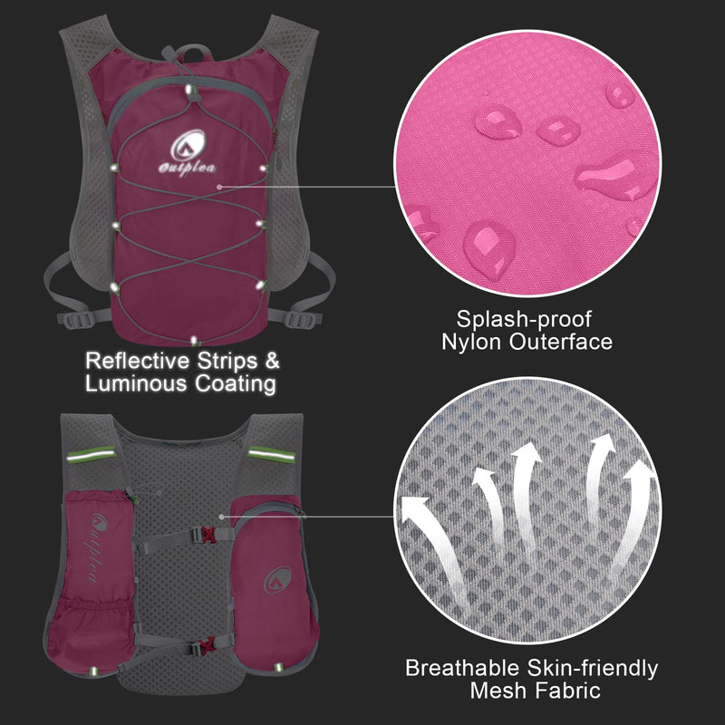 Small Lightweight Running Hydration Vest with 2L Water Bladder for Women, Lightweight Water Backpack Hydropack for Hiking Pink