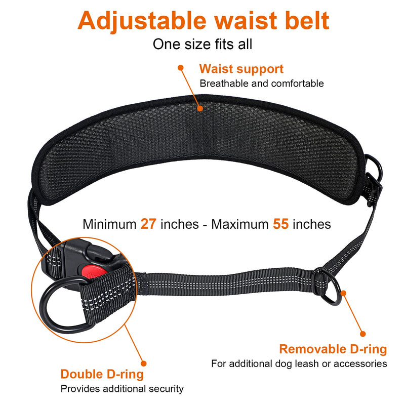 Hand Free Dog Leash with Pouch, Dog Walking Belt Retractable Leash for 2 Dogs with Dual Handles for Running Walking Jogging Pet Belt - BeesActive Australia