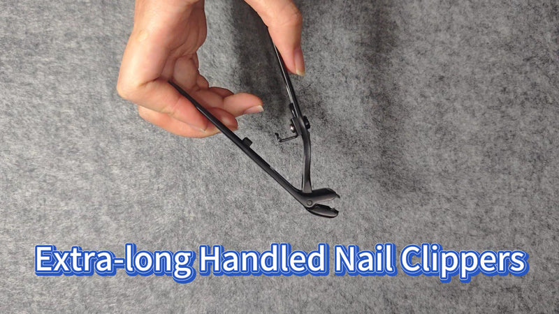 Long Handled Toenail Clippers for Seniors Thick Toenails, Angled Head Large Nail Clippers for Men, Heavy Duty Professional Toe Nail Clippers for Thick Nails 3PCS Toenail Clippers Set