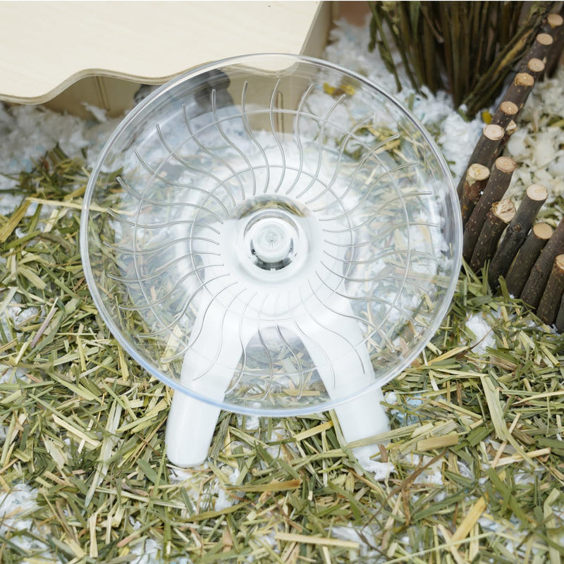 Hamster Wheel Silent Hamster Exercise Wheel Running Spinner Hamster Flying Saucer for Hamsters Gerbils Mice and Other Small Pets (White) White - BeesActive Australia