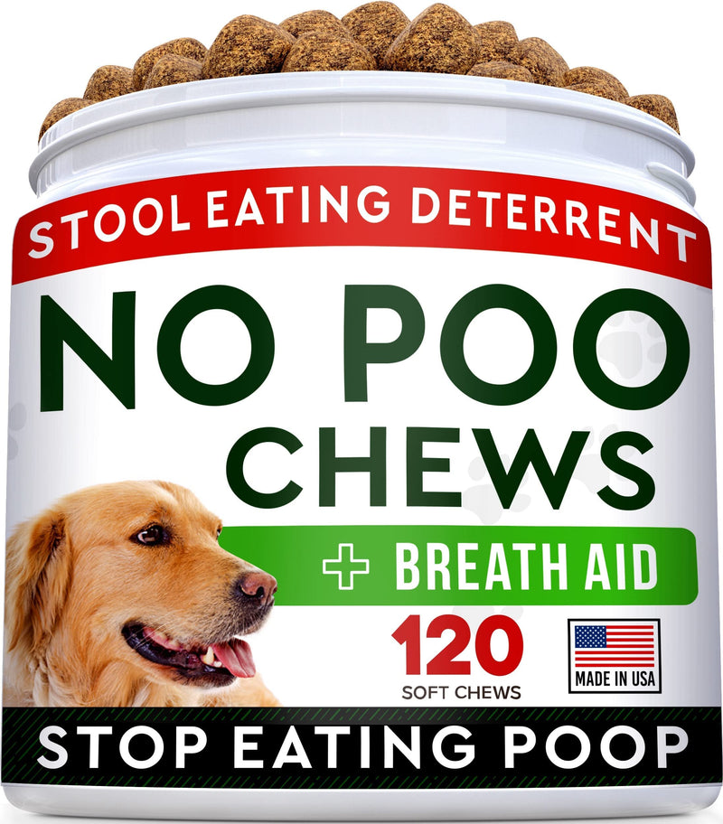 No Poo Treats + Glucosamine Treats Bundle - No Poop Eating for Dogs + Hip & Joint Care - Probiotics & Enzymes + Omega-3 Oil + Chondroitin, MSM - Coprophagia Stool Eating Deterrent + Joint Pain Relief