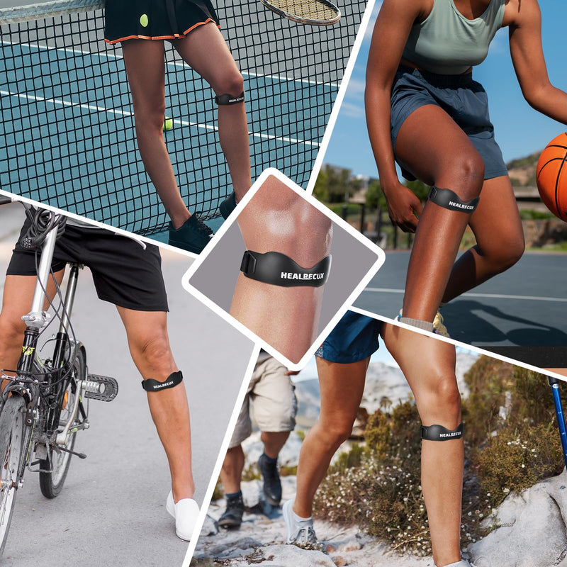 Patella Band, Knee Strap Patella Tendon Support for Knee Pain & Tendonitis, Patella Stabilizer Knee Brace for Running, Basketball, Jumpers Knee, Tennis, Volleyball & Squats - Orange 1 Pack - BeesActive Australia