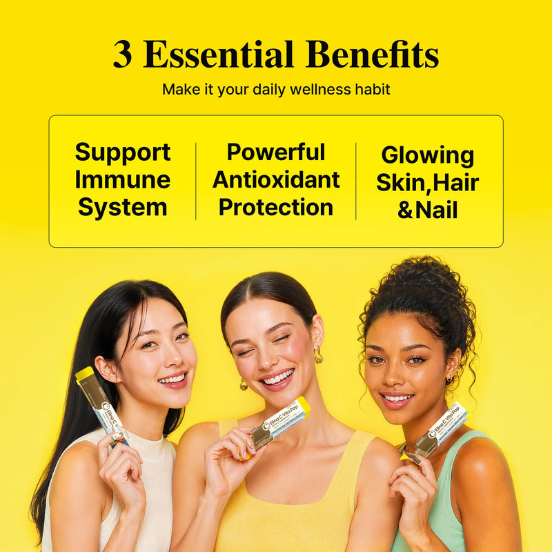 DONGKOOK Vita Pop Korean Vitamin C 2,000mg Powder Zero Sugar Vitamin D & Biotin Stick, Lemon Energy Drink Power Mix, Vitamin C Supplements, Immune Support, Antioxidant, Korean Supplements 100 Packets 0.11 Ounce (Pack of 100)