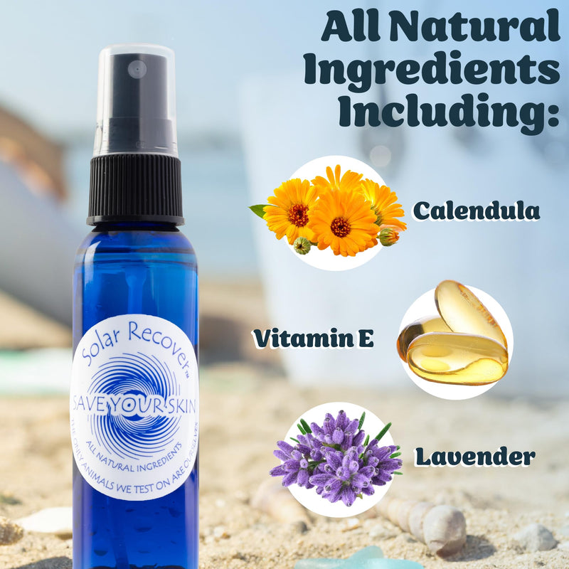 Solar Recover After Sun Moisturizing Spray Travel Size (2 Ounce) - Hydrating Facial & Body Mist - 2460 Sprays of Sunburn Relief With Vitamin E & Calendula 1