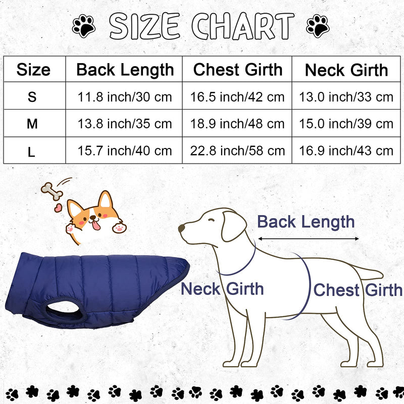 2 Pieces Pet Dog Jacket 2 Layers Fleece Lined Dog Jacket Warm Soft Windproof Small Dog Coat for Winter Cold Weather(Navy, Red, Medium) red and blue