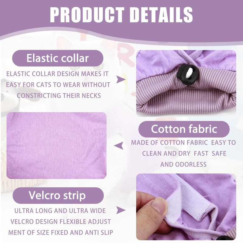 Cat Bodysuit After Surgery With Anti-Licking Recovery Suit Post-Op Protective Bodysuit Made of Cotton & Elastane Gentle Alternative to the Neck Collar | Medical protective suit for wound care 3 sizes (S-L) - BeesActive Australia