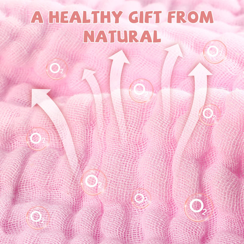 MUKIN Baby Washcloths and Burp Cloths, Soft Absorbent Towels for Newborns, 6 Pack, 12x12 Inches (Pink) Pink - BeesActive Australia