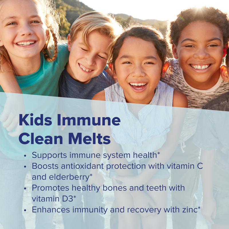 Superior Source Kid's Immune Clean Melts - Immunity Support Supplement - Contains Vitamin C, Vitamin D3, Zinc & Elderberry Extract - Non-GMO & Gluten-Free - 60 MicroLingual Dissolvable Tablets