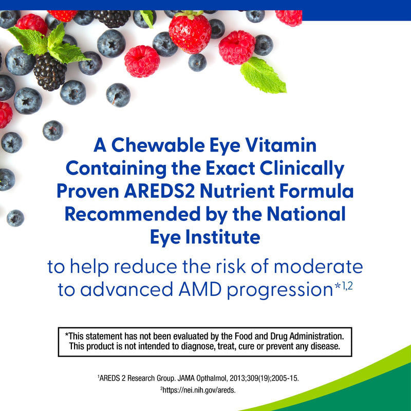 PreserVision AREDS 2 Chewable, Eye Vitamins, Mixed Berry, 70 Tablets | AREDS 2 Formula, Lutein & Zeaxanthin, Macular Support* Vitamins, Vitamin C, E, Zinc, copper, #1 Eye Doctor recommended brand1 70 Count (Pack of 1)