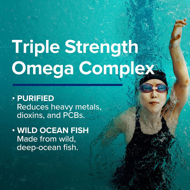 GNC Triple Strength Omega Complex, Lemon, 90 Count, 30 Servings Old Version