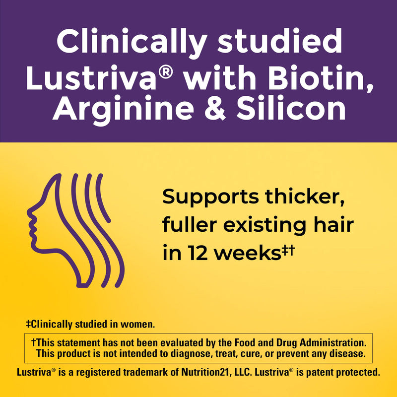 Nature Made Hair-Growth Softgels, Clinically Studied Lustriva + Biotin, Vitamin C & A, Hairs Growth Vitamins - Support Healthy Hair as You Age, 30 Softgels, 30 Day Supply, (Pack of 2) 30 Count (Pack of 2)