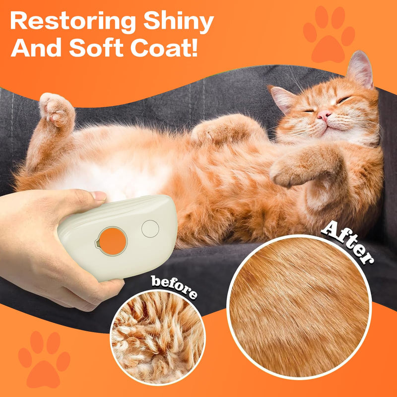 Cat brush with steam, 3-in-1 steam brush cat Steamy Brush cat steam brush for cats with spray cat brush with water cat steam brush grooming brush for cats and dogs for hair removal - BeesActive Australia