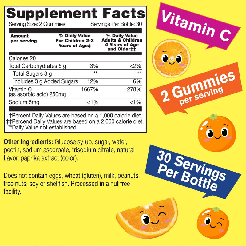 WellYeah Kids Vitamin C Gummies (250mg) - 60 Gummies (Pack of 2) 60 Count (Pack of 2)