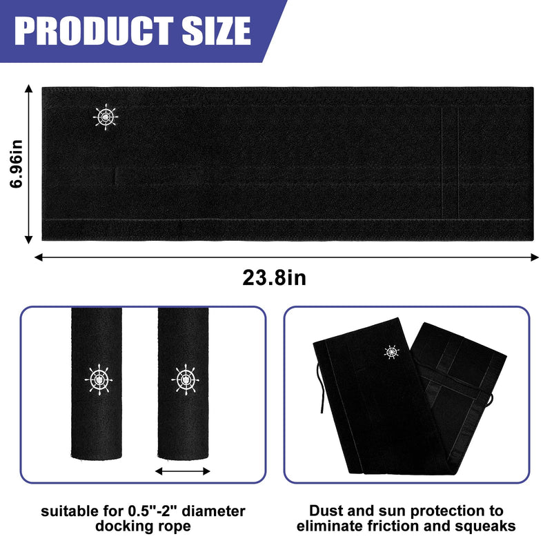 Dock Line Chafe Guard (1.5"x6") – Marine-Grade Rope Protection Sleeve for Mooring, Docking, Boat & Yacht | UV & Saltwater Resistant | Easy Snap-On Design (4 Pack) 4 - BeesActive Australia