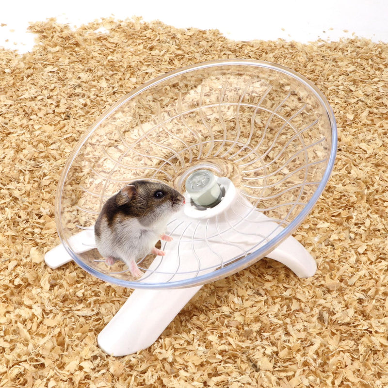 Hamster Wheel Silent Hamster Exercise Wheel Running Spinner Hamster Flying Saucer for Hamsters Gerbils Mice and Other Small Pets (White) White - BeesActive Australia
