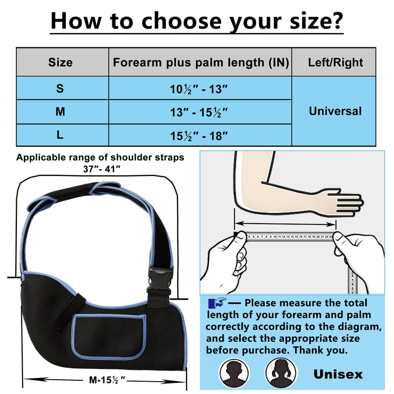 Arm Sling Shoulder Immobilizer - Rotator Cuff Support Brace - Comfortable Medical Sling for Shoulder Injury,Left and Right Arm,Men and Women,for Broken,Dislocated,Fracture,Strain (Medium) Medium - BeesActive Australia