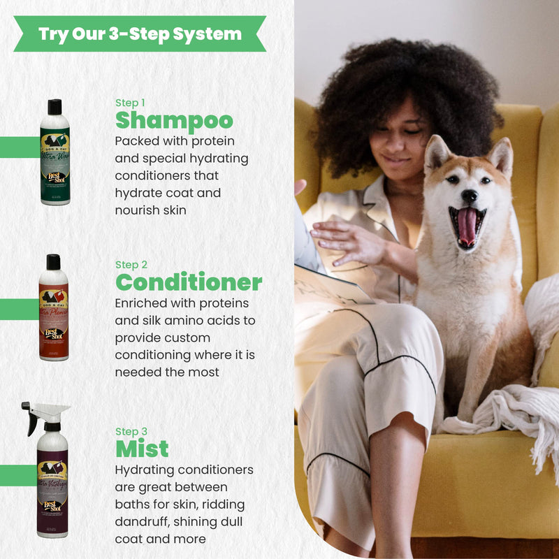 Best Shot Ultra-Vitalizing Mist Detangler and Conditioner with Pet Coat Release Technology, Moisturizing Conditioner for Dogs, Cats, and Horses, Hypoallergenic, 32 Oz. 32 oz. - BeesActive Australia