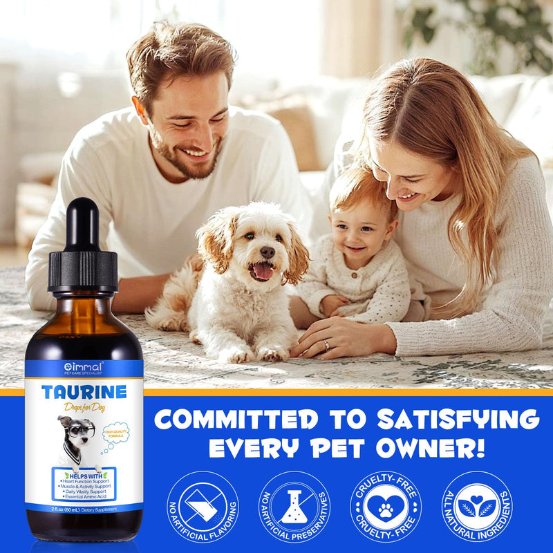 Taurine for Dogs - Taurine Drops for Dog Supports Heart Health, Muscle Function & Daily Vitality Immune System - Liquid Amino Acid Supplement - Pet Wellness Formula for All Breeds Dogs - 2 fl oz