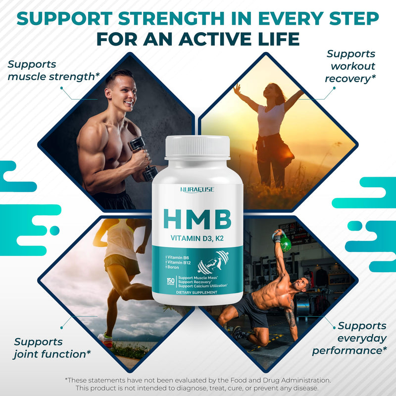 Liposomal HMB with Vitamin D3, K2 - Support Muscle Mass, Recovery 150 count (pack of 1)