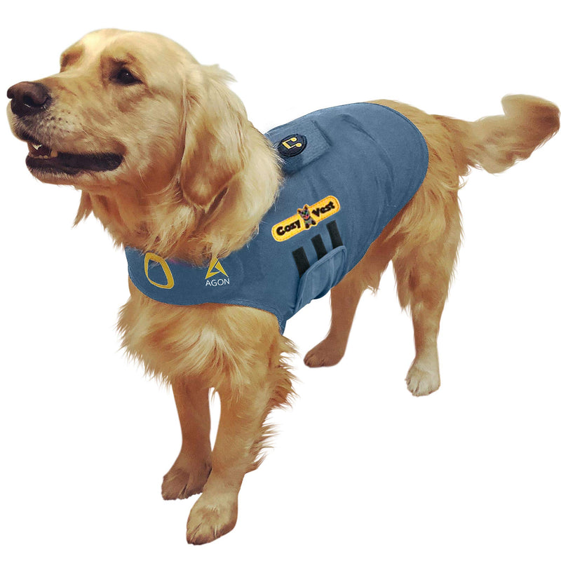 CozyVest® Dog Anxiety Vest 3-in-1 Music & Aromatherapy Shirt, Relaxing Sound & Essential Oil Scent Jacket, Fireworks Thunder Separation & Thunderstorm Canine Stress Relief Coat (Gray, XL [65-110 Lbs]) XL [65-110 Lbs] Gray - PawsPlanet Australia