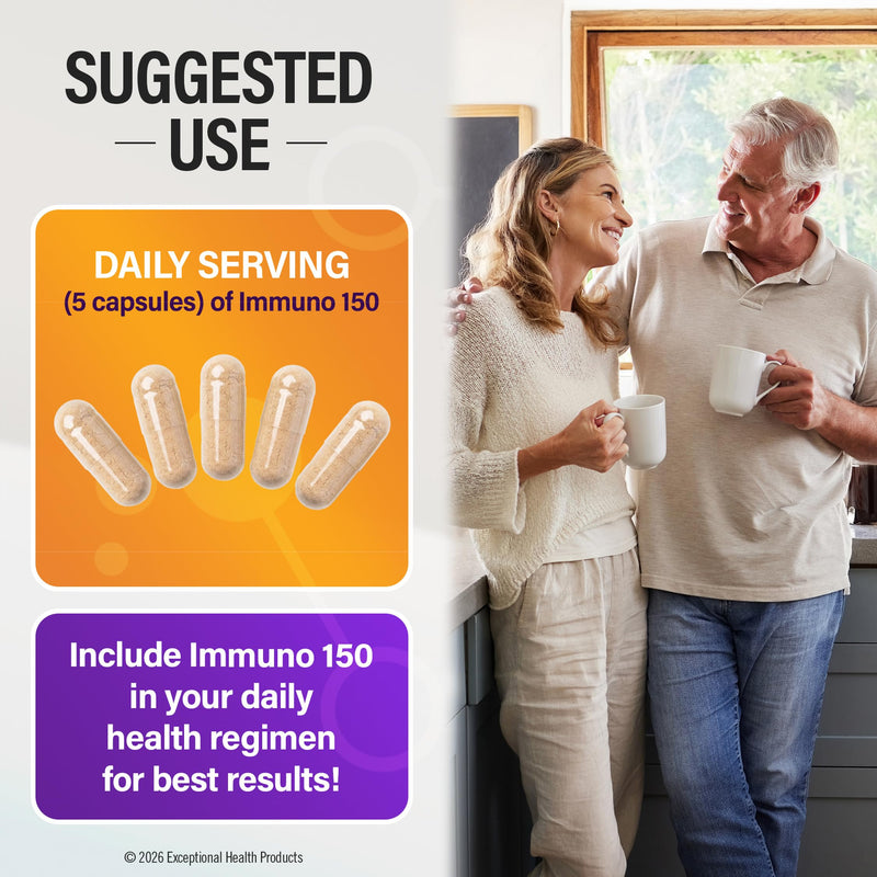 Immuno 150, Immune Support Supplement, 150 Vegetable Capsules | Packed with 70 Plant Minerals, 13 Essential Vitamins and 68 Additional Nutrients-- Immune Boost for All Age Groups