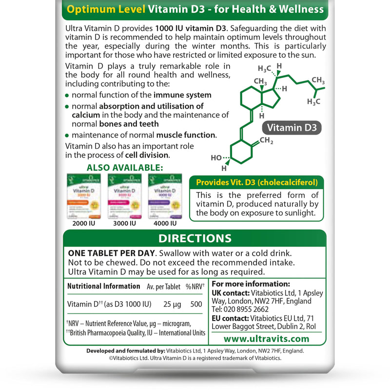 Ultra by Vitabiotics Vitamin D Tablets x 96