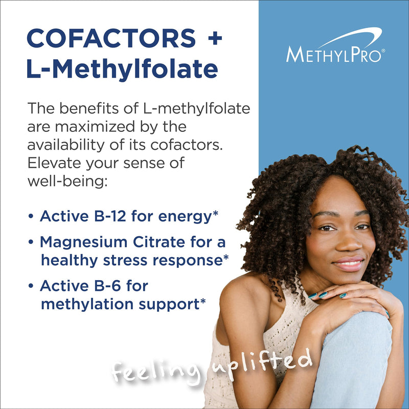 MethylPro Cofactors with L-Methylfolate 15 mg, 30 Capsules | Vitamins B6, B12 and Magnesium with Active Folate for Methylation and Biochemical Reactions, Hypoallergenic