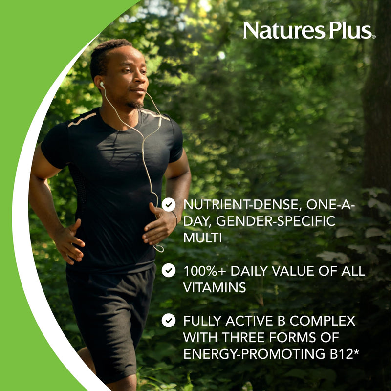 NaturesPlus His Journey - 30 Tablets - Men’s Multivitamin - 100% DV of All Vitamins - Supports Overall Wellness, Energy, Immunity & Brain Health - 30 Servings