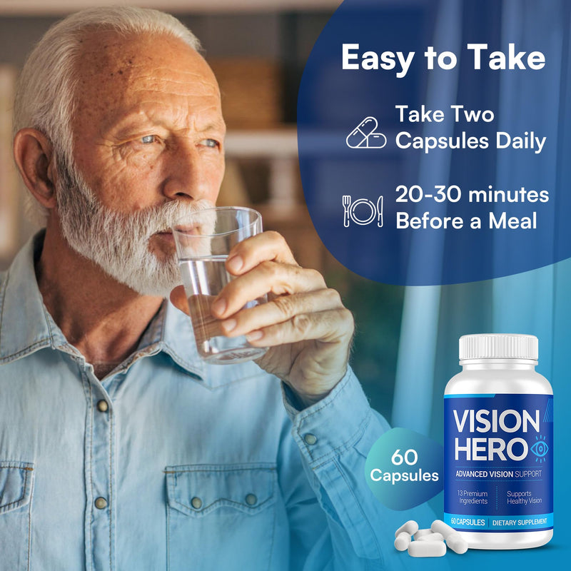 Advanced Vision Support, Eyes Supplements - 60 Capsules Eye Health Supplements for Adults (Pack of 1) 60 Count (Pack of 1)