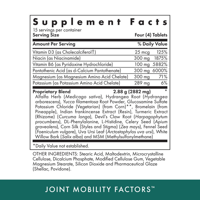 Michael's Health Naturopathic Programs Joint Mobility Factors - 60 Vegetarian Tablets - Essential Nutrients for Proper Joint Function - With Non-GMO Glucosamine Sulfate - Kosher - 15 Servings