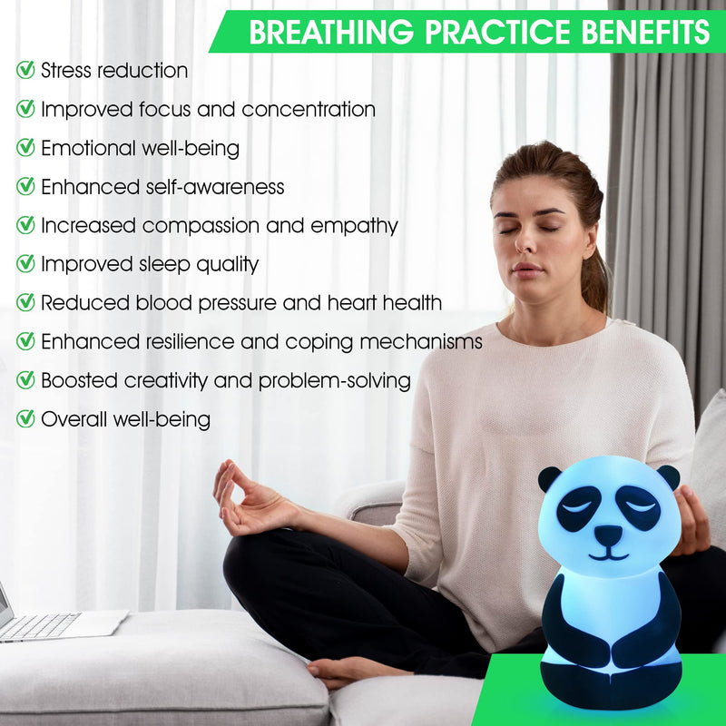 Calm Collective Peaceful Panda Breathing Trainer Light for Calming Stress, Anxiety Relief Items for ADHD, Mindfulness Meditation Tools for Depression, Great Self Care and Mental Health Gifts - BeesActive Australia