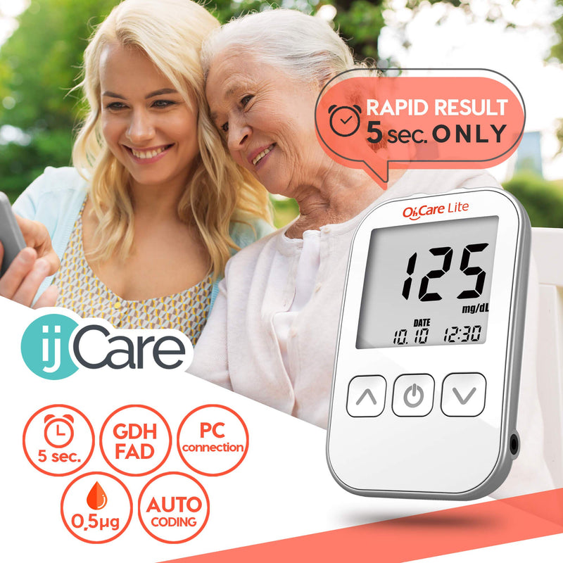 Blood Sugar Testing Bundle – Oh’Care Lite Monitor 200 Glucose Test Strips, 200 ijcare Lancets & 1 Control Solution - BeesActive Australia