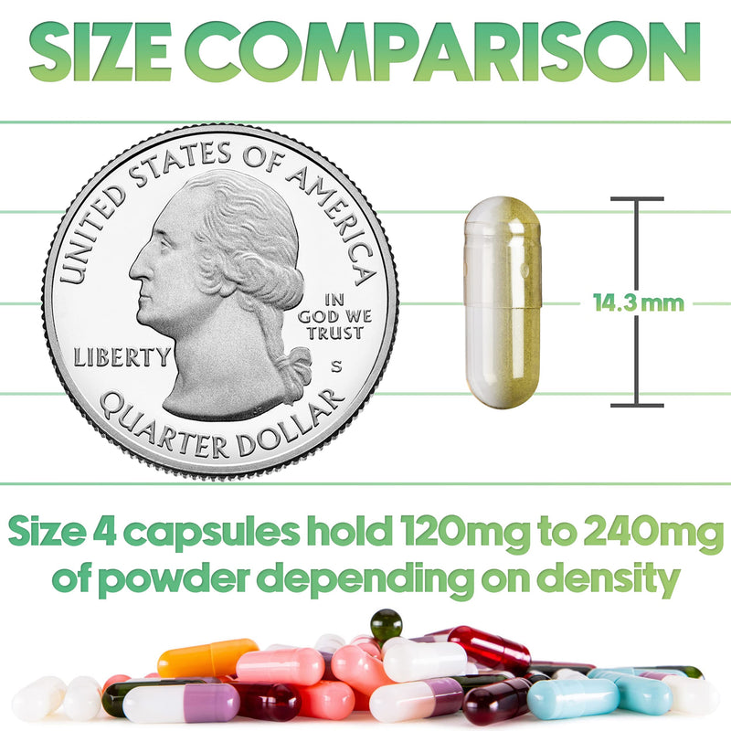 XPRS Nutra Gelatin Size 4 Separated Capsules - 1000 Count Clear Small Empty Capsules Separated in Bags - DIY Fillable Pill Caps - Size 4 Gel Do-It-Yourself Vitamin and Supplement Filling 1 Count (Pack of 1000)