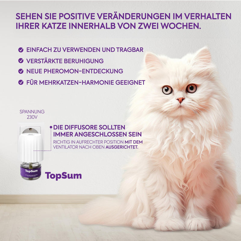 TopSum Pheromones Cat Diffuser Kit: Cat Pheromones Starter Set - Relaxation & Anti-Stress Agent for Cats - Cat Calming Diffuser Kit - Cat Anti-Stress Pheromones, 2 Pack (Purple) Purple - BeesActive Australia
