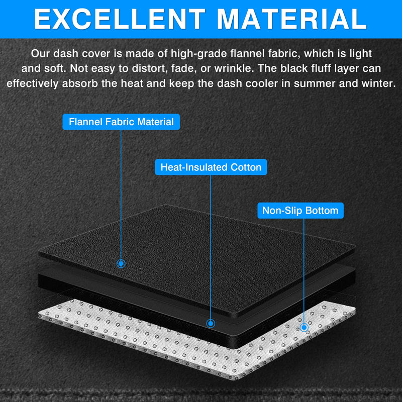 Autorder Dashboard Cover Mat for Jeep Compass 2017-2020 2021 Accessories Dash Cover Upgrade Flannel Dash Mat Sunshade Glare UV Rays Protector 2017-2021 Jeep Compass