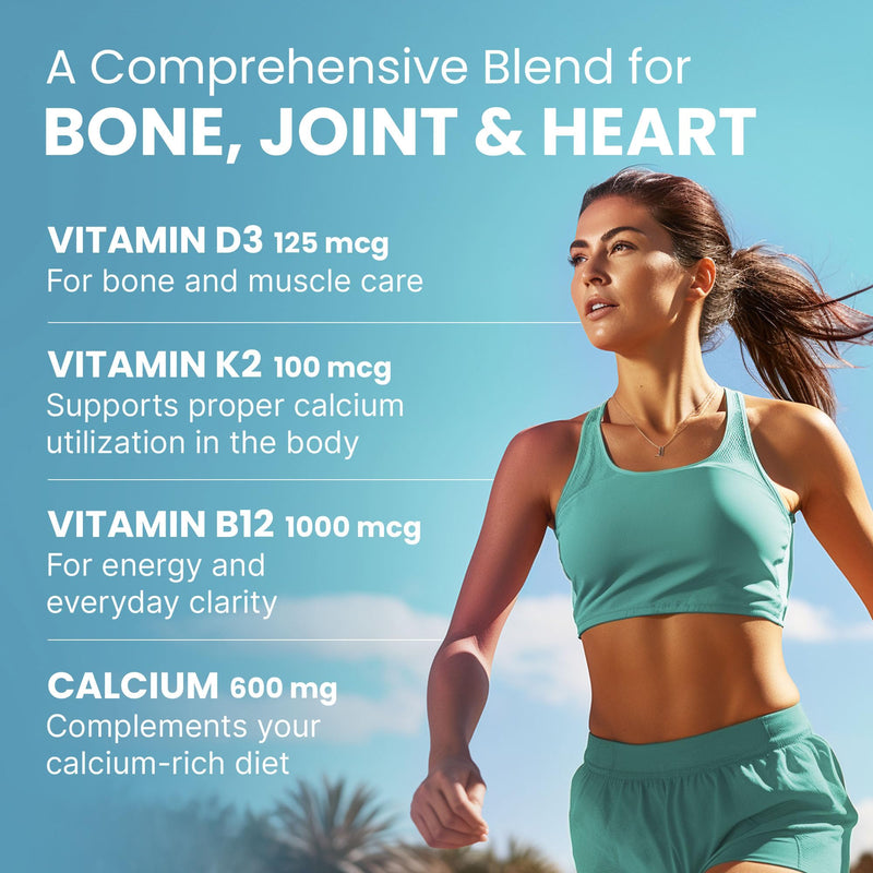 4-in-1 Calcium Supplements for Women and Men - Calcium with Vitamin D3 K2 5000 IU Supplement, 601mg per Serving for Heart, Bones & Body Defenses - Gluten-Free, Vegan-Friendly (240 ct) 120 Count (Pack of 2)