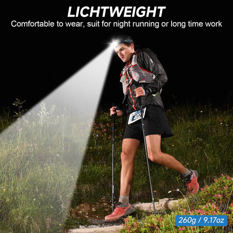Headlamp Rechargeable, 99000 LM Super Bright LED Head Lamp with Motion Sensor & 3 Modes, 90° Adjustable Head Lights for Forehead, 20+Hrs Runtime & IPX6 Waterproof HeadLamps for Camping Running 1