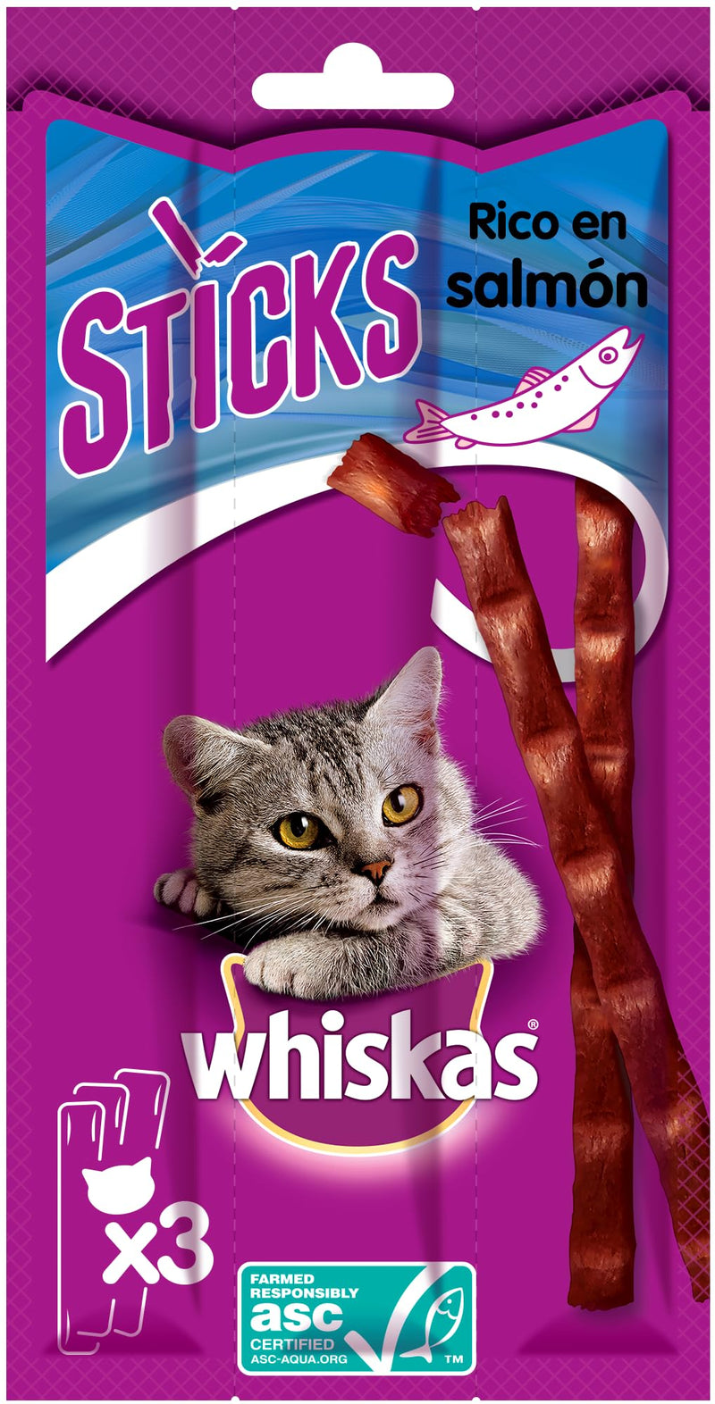 Whiskas sticks 28x18g (504g) Ricco di salmone - BeesActive Australia