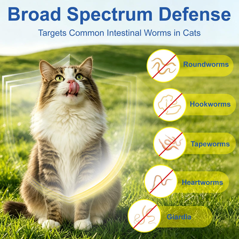(praziquantel/pyrantel pamoate) Broad Spectrum Dewormer Tablets for Cats and Kittens, for Multi-Cat Homes, Rescuers & Shelters, 100 Tablets