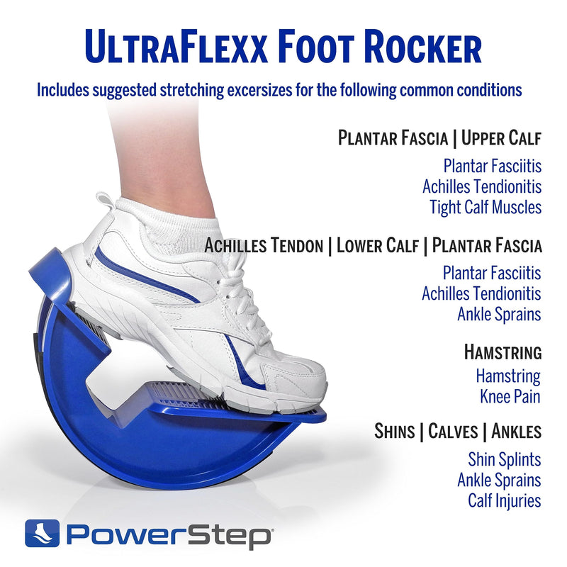 PowerStep UltraFlexx Foot Rocker, Foot and Calf Stretching, Pain Relief for Plantar Fasciitis, Achilles Tendonitis, Shin Splints, Increased Flexibility & Strength Blue POWERSTEP ULTRAFLEXX FOOT ROCKER, UN - BeesActive Australia