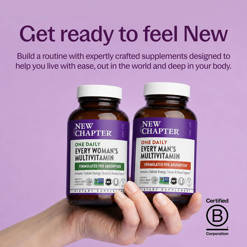 New Chapter Men's One Daily Multivitamin, 48 Tablets | With B6, Extra B12, D3, Vitamin C, and Zinc for Immune, Heart, Cellular Energy, and Brain Health, Non-GMO and Gluten Free 48 Count (Pack of 1)