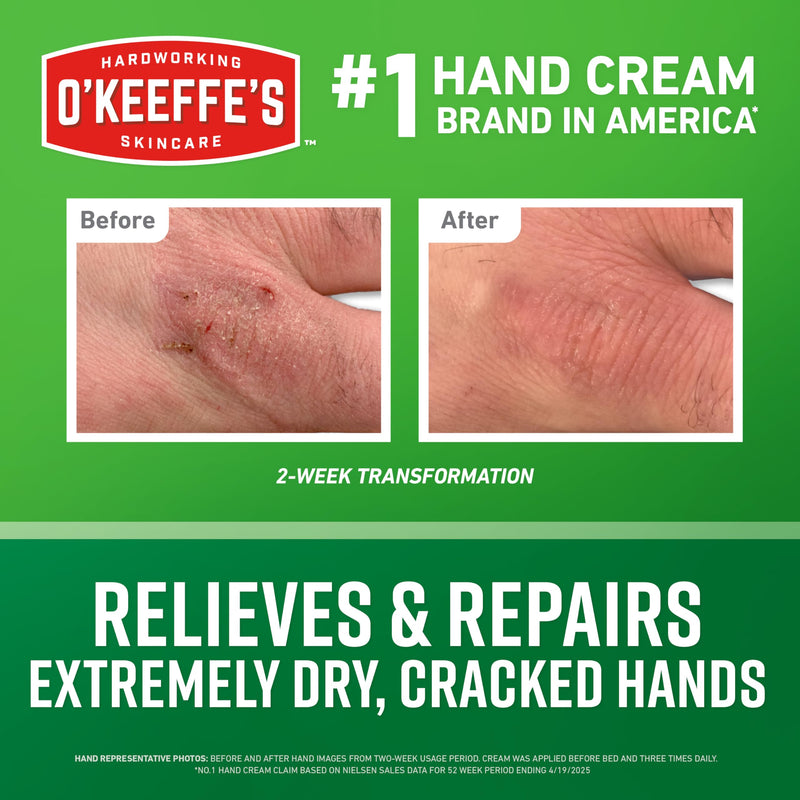 O'Keeffe's Working Hands Hand Cream in a Pumpable Jar for Extreme Dryness – 10oz Pump (1 Pack) - Repairing Skincare for Cracked, Dry Hands 10 Ounce 1 Pack