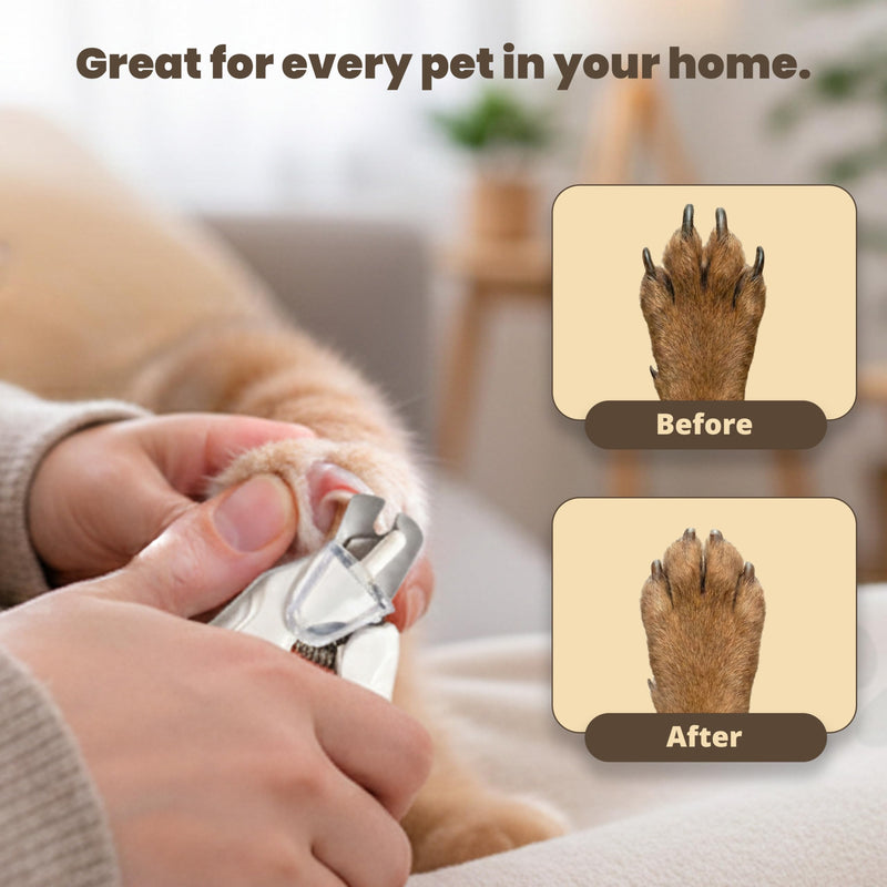 2-in-1 Dog Nail Clippers & Cat Nail Clipper with 2 LED Lights, USB Rechargeable with Safety Guard, Low Noise Grooming Tool for Small, Medium, and Large Dog & Cat Nail Trimmer(White) white