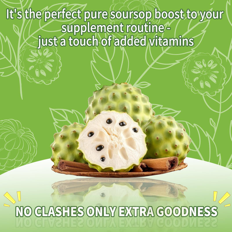 Soursop Graviola Gummies, Sour sop Leaves & Fruit Extract Vitamin C, Zinc | Soursop Bitters for immune Support, 60 Count, Sugar Free, Vegan, Gluten Free 60 Count (Pack of 1)