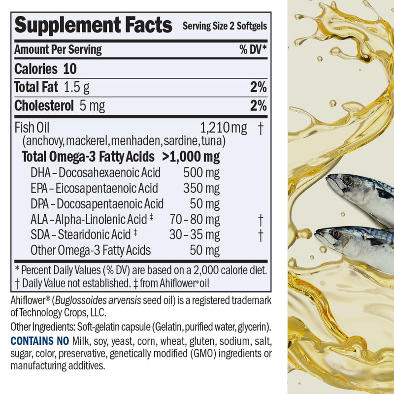 ANDREW LESSMAN Essential Omega-3 Fish Oil 1200mg - 30 Softgels | Ultra-Pure Omega-3 Fish Oil with EPA & DHA in Easy-to-Swallow Softgels for Daily Nutritional Support Unflavored 30 Count (Pack of 1)